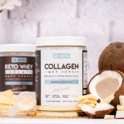 BeKeto Collagen Tropical Coconut White Chocolate Composition