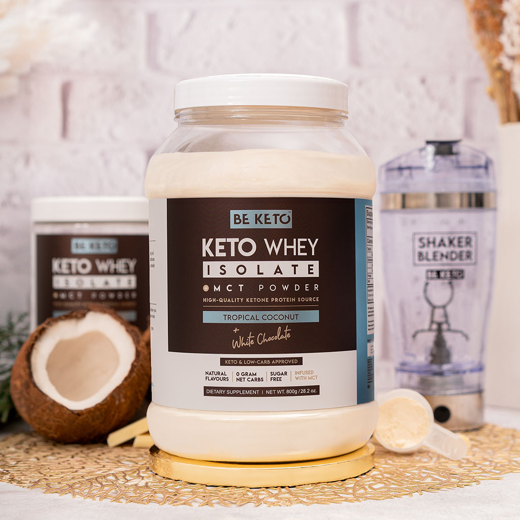 BeKeto Keto Whey Tropical Coconut White Chocolate 800g Composition
