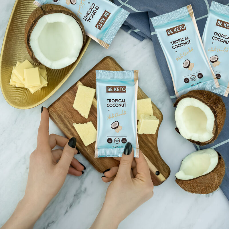 Keto-Bar-Tropical-Coconut2.jpg Keto Baton - Kokos & Biała Czekolada 40g