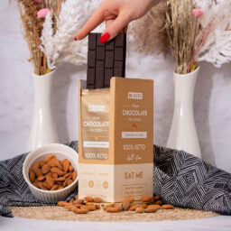 Vegan Keto Chocolate MCT Oil Crunchy Almond Composition