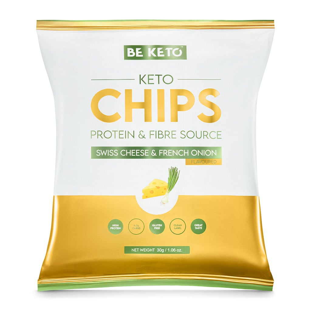 Keto Chipsy - Ser Szwajcarski & Francuska Cebulka 30g Keto Chips Swiss Cheese French Onion 30g