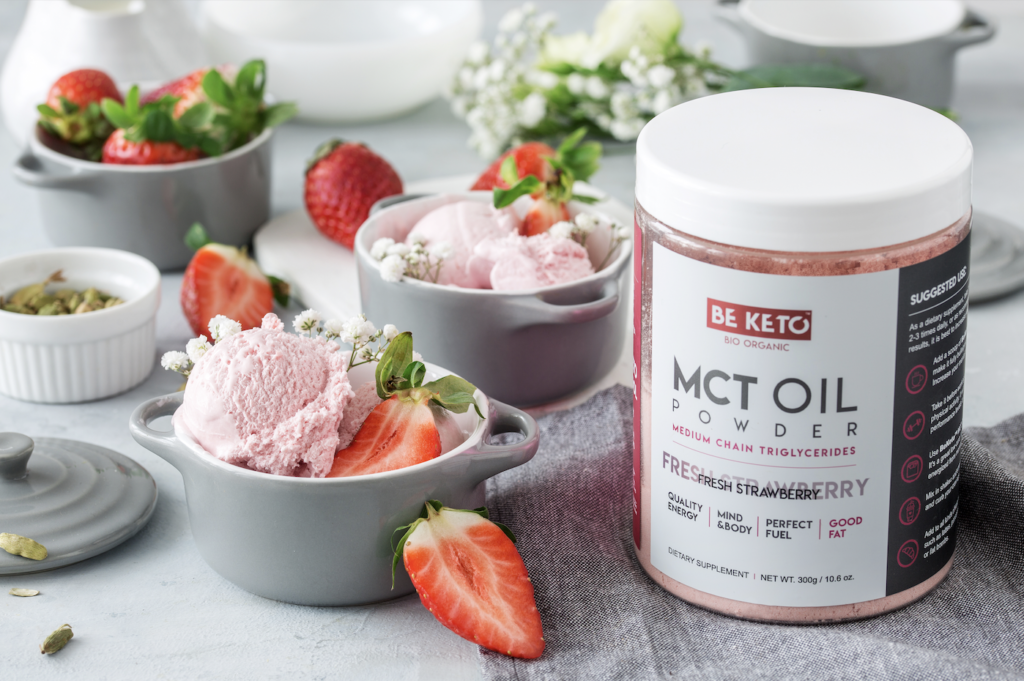 Lody mascarpone truskawkowe