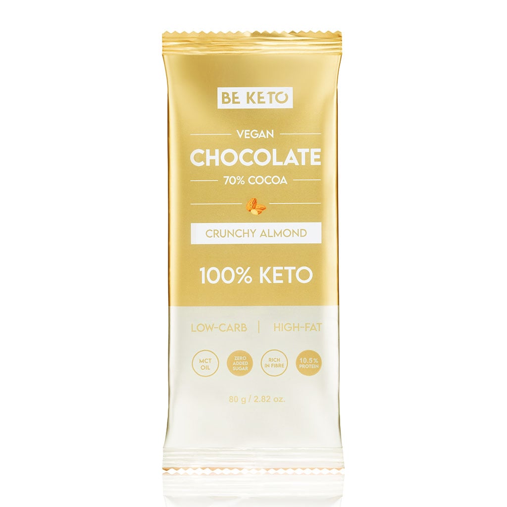 Wegańska Keto Czekolada z Olejem MCT - Chrupiący Migdał 80g