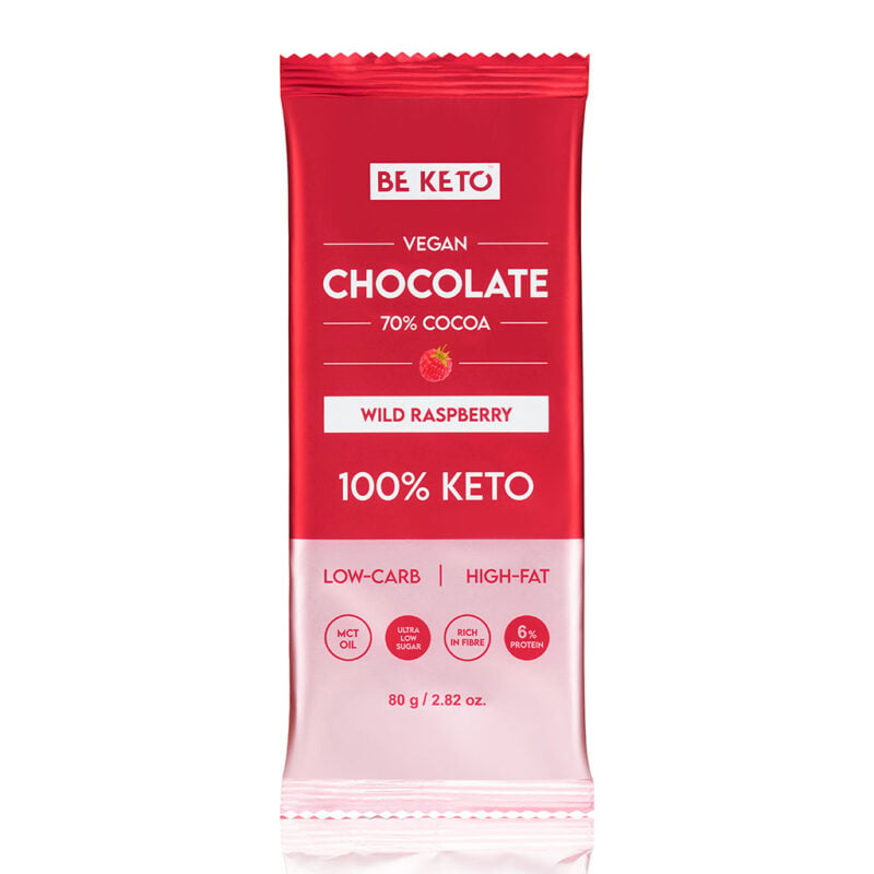 Wegańska Keto Czekolada z Olejem MCT - Dzika Malina 80g