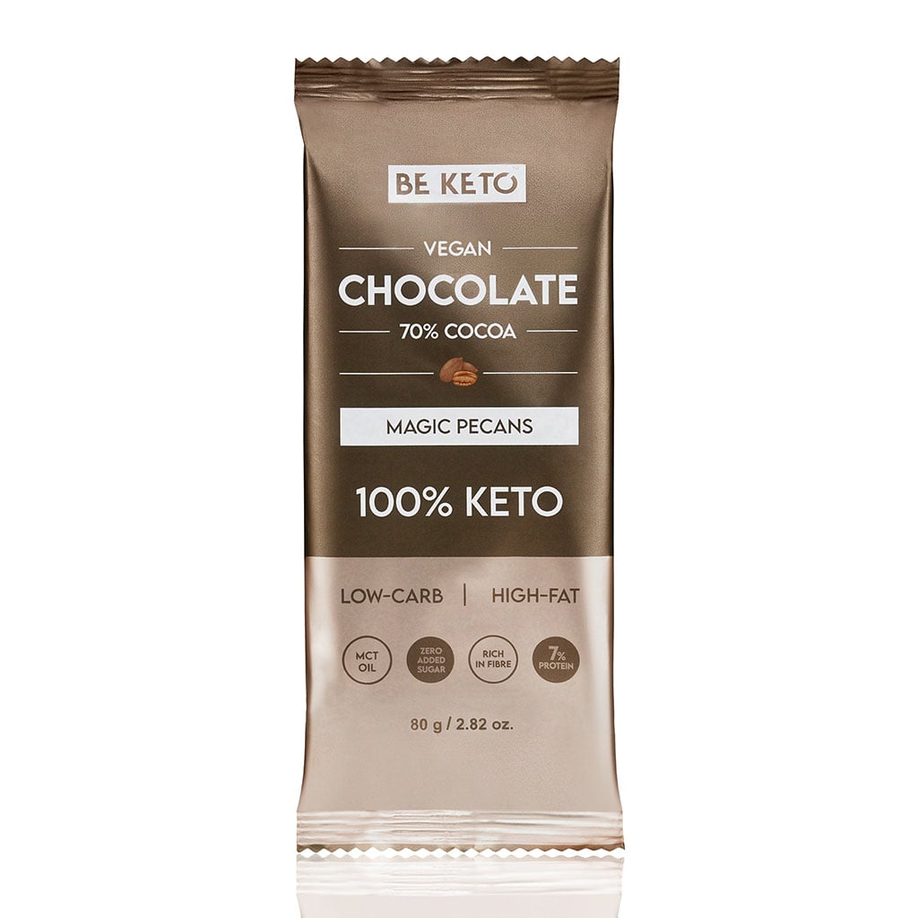 Wegańska Keto Czekolada z Olejem MCT - Orzech Pekan 80g