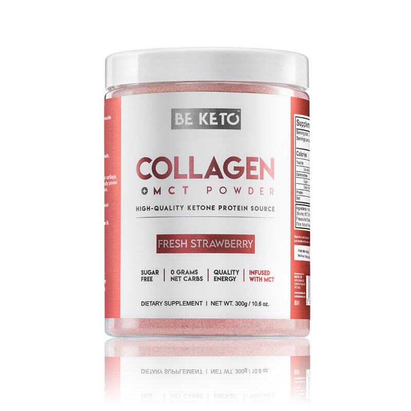 Keto Kolagen z olejem MCT  - Świeża Truskawka 300G