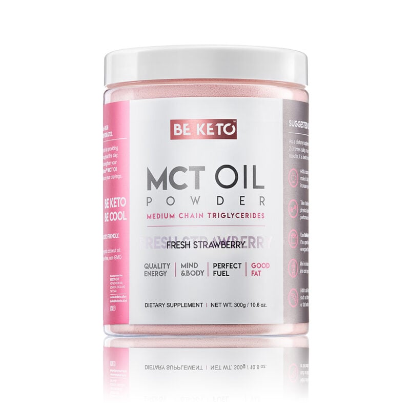 Olej MCT w proszku - Świeża Truskawka 300g