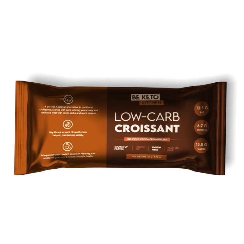 Croassant-Natural-BeKeto-50g _1024x1024px Niskowęglowodanowy Croissant z Nadzieniem Czekoladowym 50g