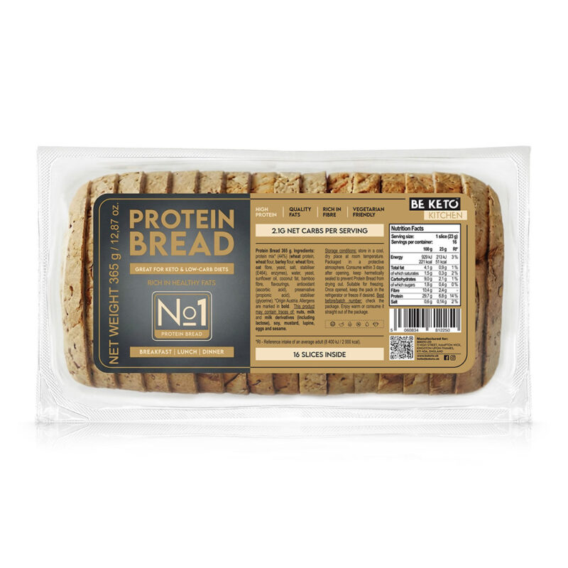 Keto Chleb Tostowy Wysokobiałkowy 365g