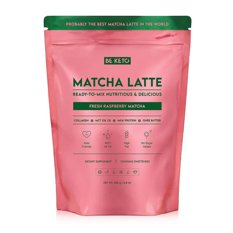 Matcha Latte (Olej MCT C8 & Kolagen & Ghee) – Świeża Malina 250g