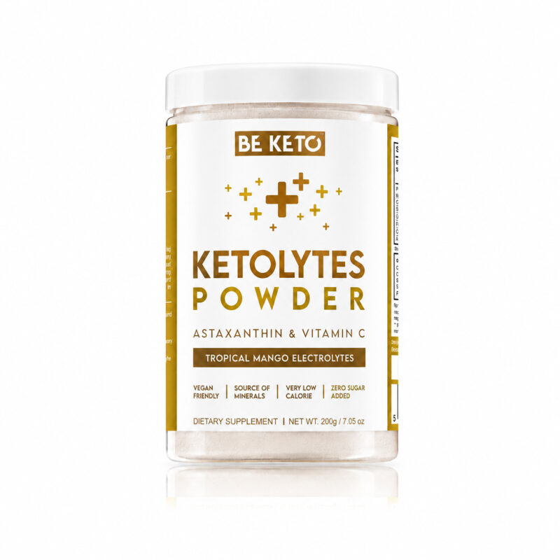 Ketolytes Mango Packshot Elektrolity Ketolytes w Proszku – Tropikalne Mango 200g