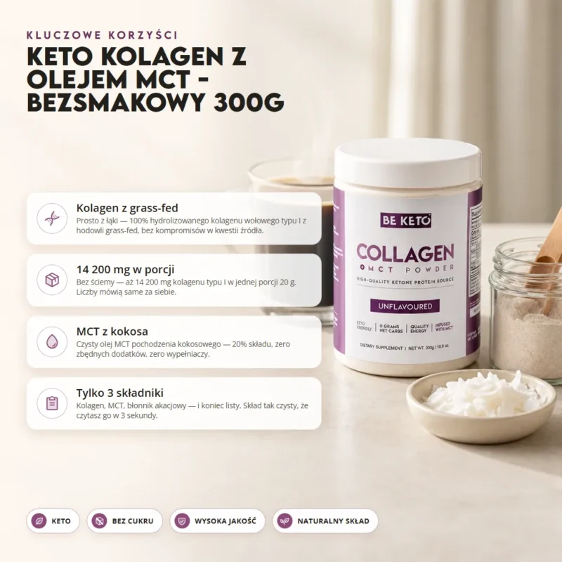 Keto Kolagen z olejem MCT – Bezsmakowy 300g