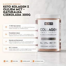 Keto Kolagen z olejem MCT – Naturalna Czekolada 300g – Benefit Keto Kolagen z olejem MCT – Naturalna Czekolada 300g