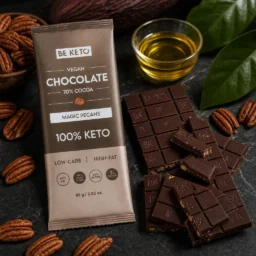 Wegańska Keto Czekolada z Olejem MCT – Orzech Pekan 80g – Lifestyle 1 Wegańska Keto Czekolada z Olejem MCT – Orzech Pekan 80g