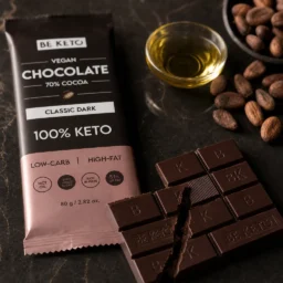 Wegańska Keto Czekolada z Olejem MCT – Ciemna Klasyczna 80g