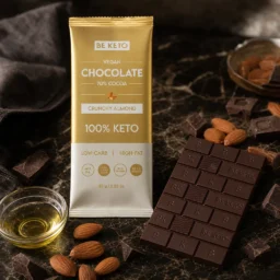Wegańska Keto Czekolada z Olejem MCT – Chrupiący Migdał 80g