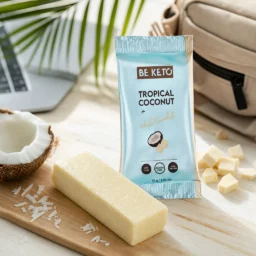 Keto Baton – Kokos & Biała Czekolada 40g – Lifestyle 1 Keto Baton – Kokos & Biała Czekolada 40g