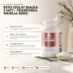 Keto Izolat Białka z MCT – Francuska Wanilia 800g