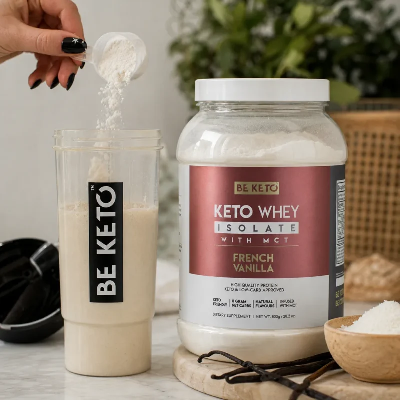 Keto Izolat Białka z MCT – Francuska Wanilia 800g