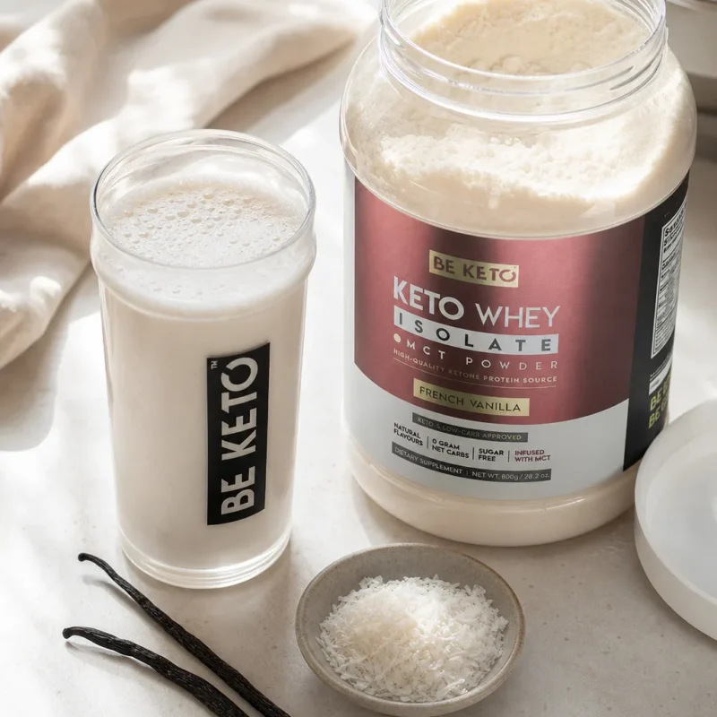 Keto Izolat Białka z MCT – Francuska Wanilia 800g