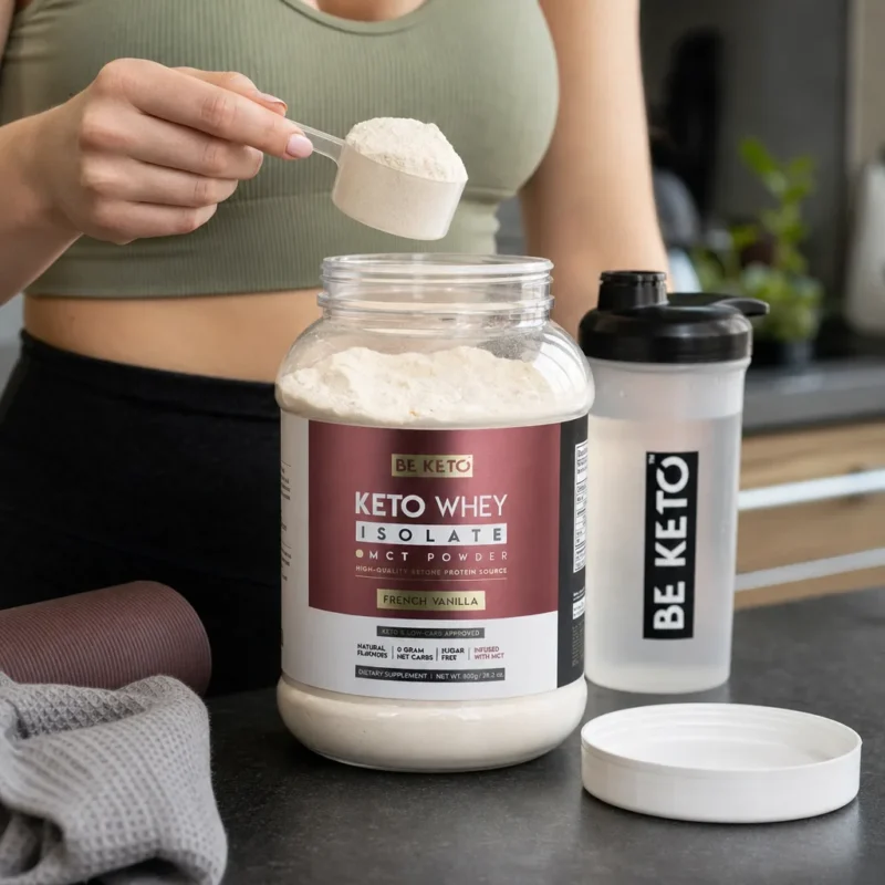 Keto Izolat Białka z MCT – Francuska Wanilia 800g