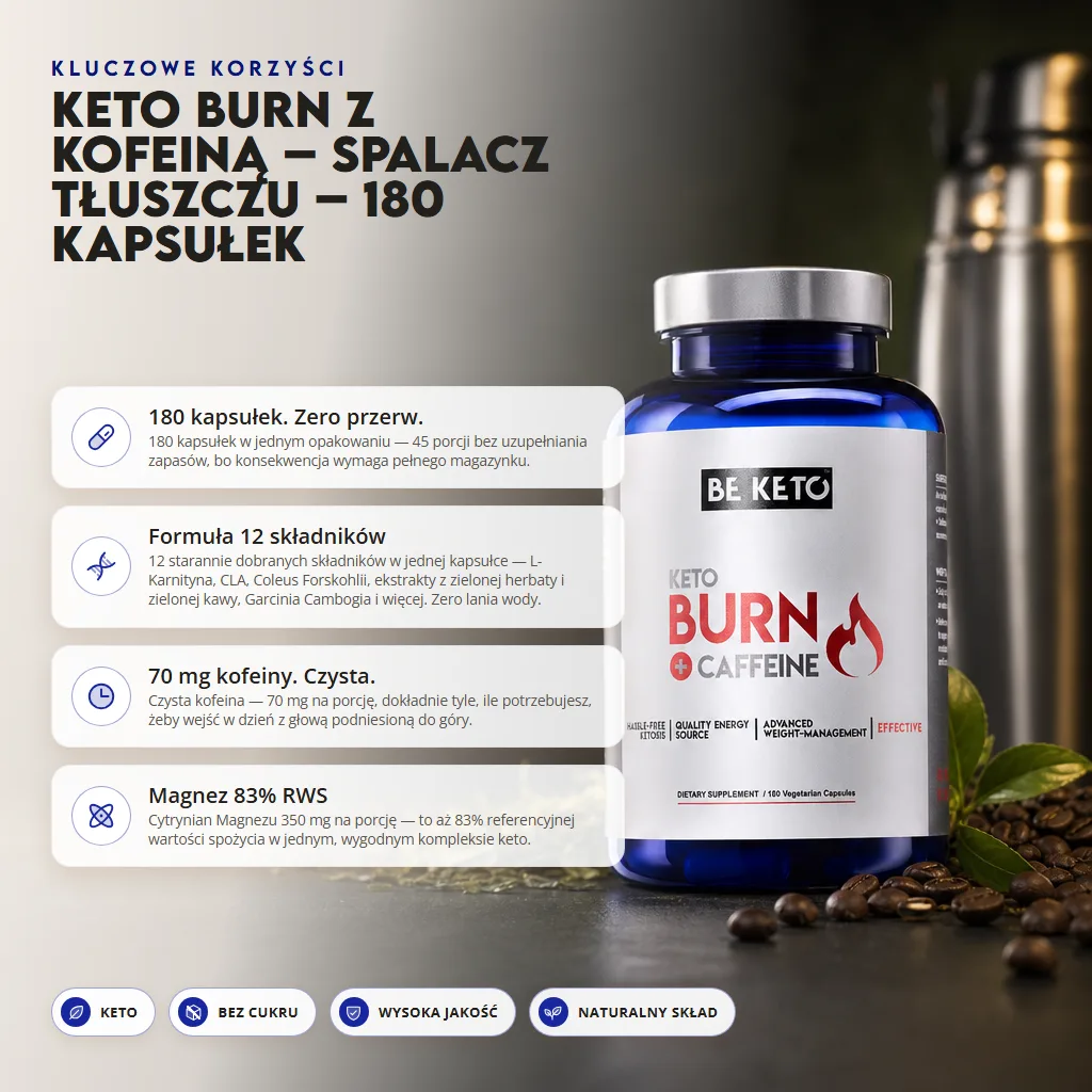 Keto Burn z Kofeiną – spalacz tłuszczu – 180 kapsułek