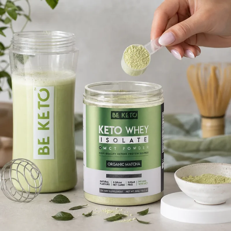 Keto Izolat Białka z MCT – Matcha 300G