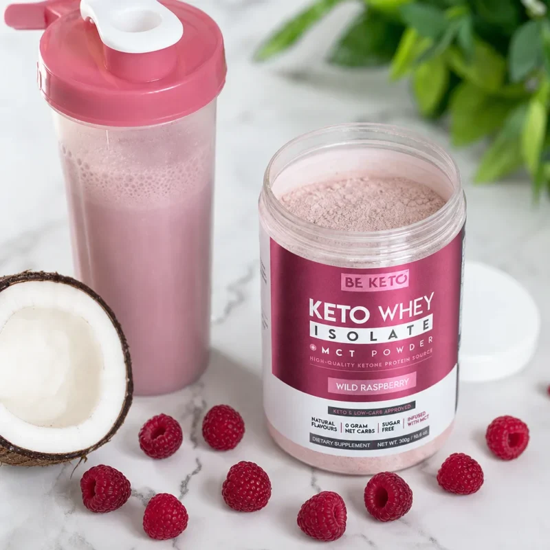 Keto Izolat Białka z MCT – Dzika Malina 300G