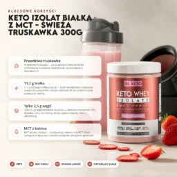 Keto Izolat Białka z MCT – Świeża Truskawka 300G