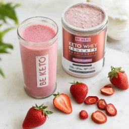 Keto Izolat Białka z MCT – Świeża Truskawka 300G