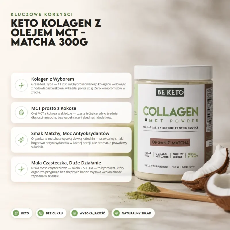 Keto Kolagen z olejem MCT – Matcha 300G