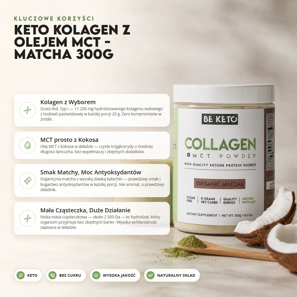Keto Kolagen z olejem MCT – Matcha 300G