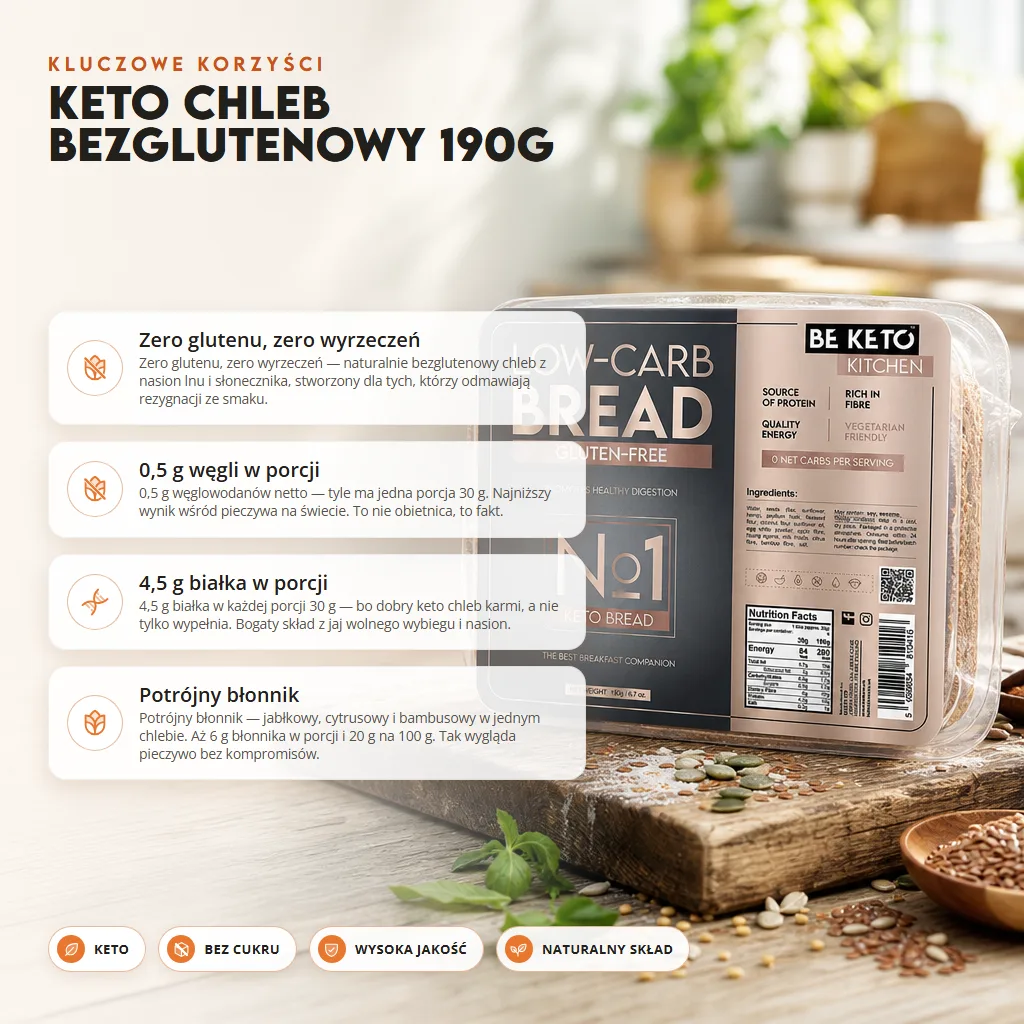 Keto Chleb Bezglutenowy 190g