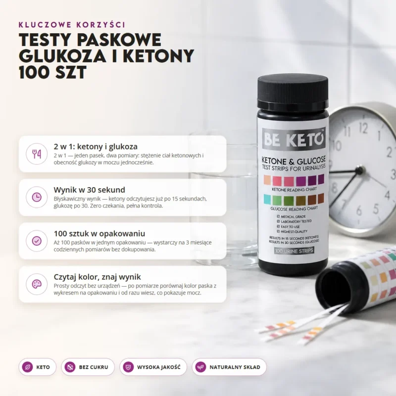 Testy Paskowe Glukoza i Ketony 100 szt
