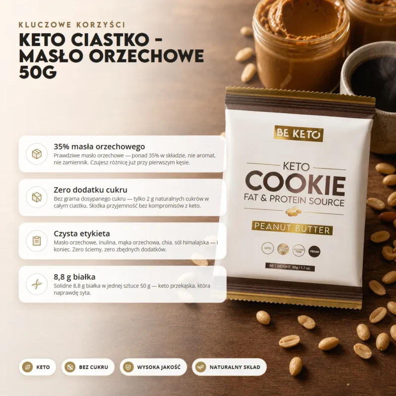 Keto Ciastko – Masło Orzechowe 50g