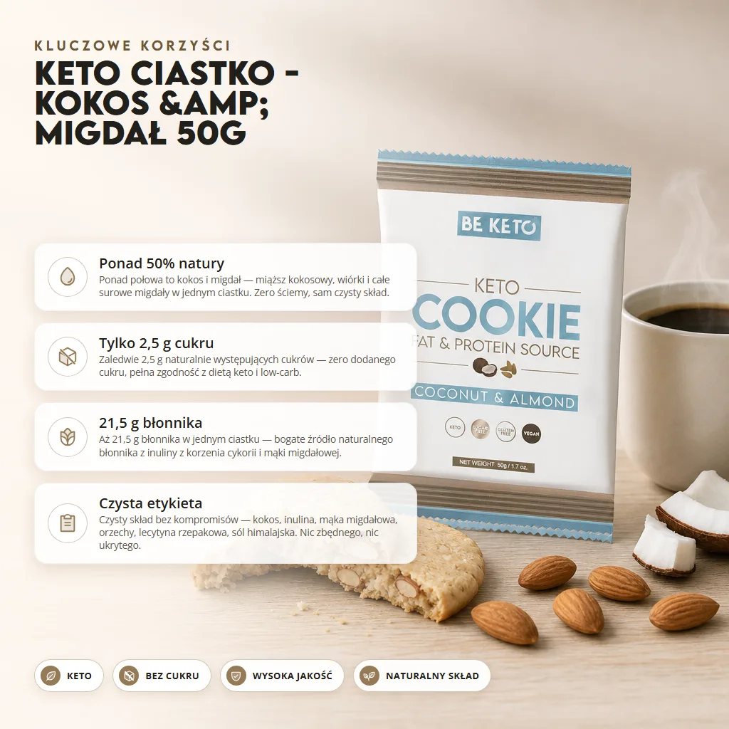 Keto Ciastko – Kokos & Migdał 50g