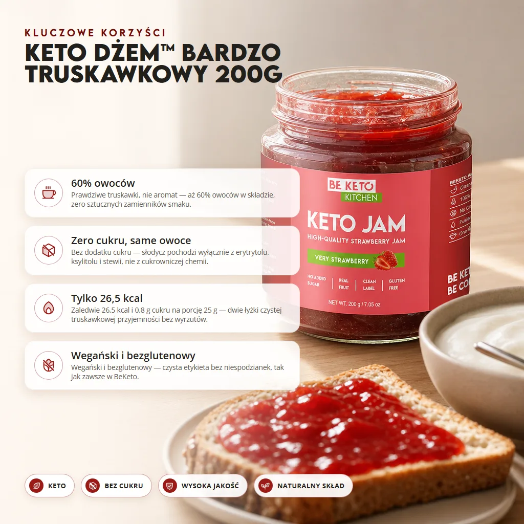 Keto Dżem™ Bardzo Truskawkowy 200g