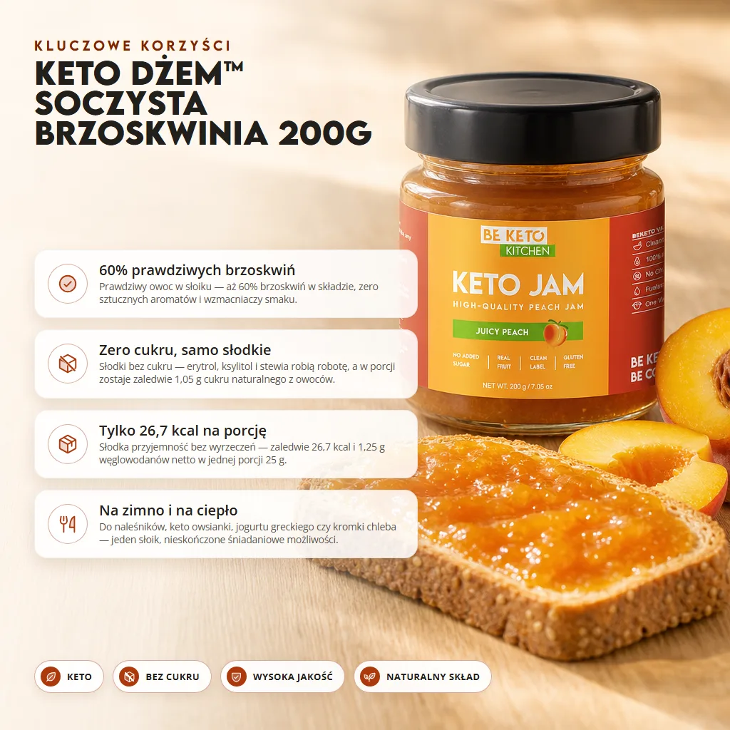 Keto Dżem™ Soczysta Brzoskwinia 200g