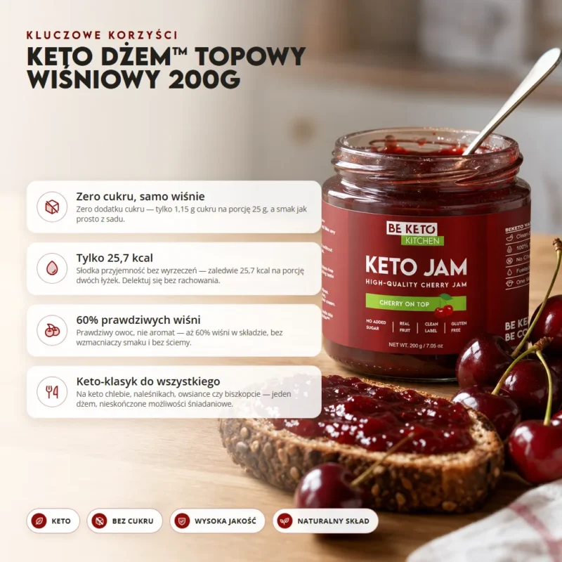 Keto Dżem™ Topowy Wiśniowy 200g