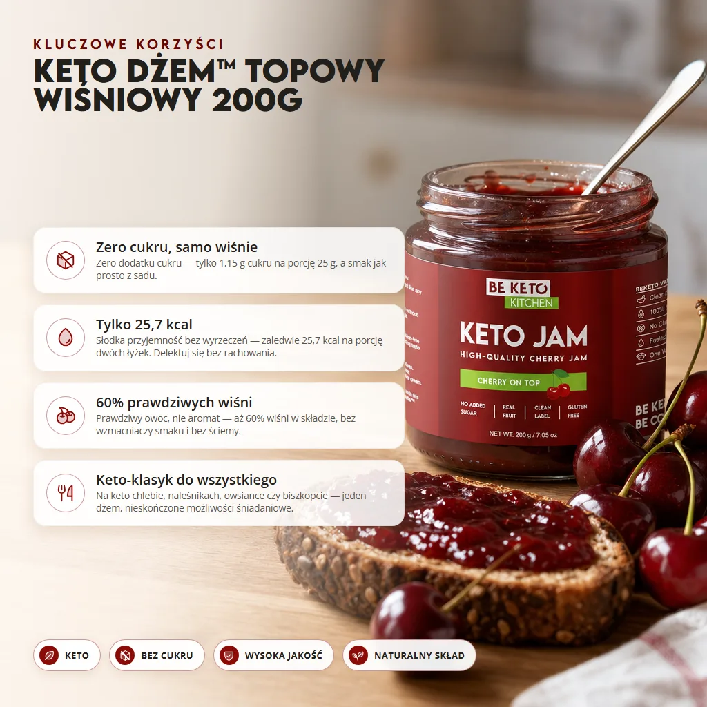 Keto Dżem™ Topowy Wiśniowy 200g