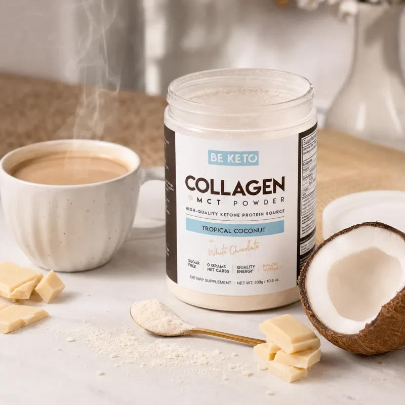 Keto Kolagen z olejem MCT – Kokos & Biała Czekolada 300G
