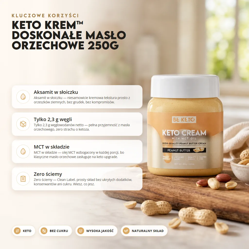 Keto Krem™ Doskonałe Masło Orzechowe 250g