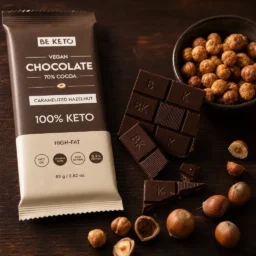 Wegańska Keto Czekolada z Olejem MCT – Karmelizowany Orzech Laskowy 80g
