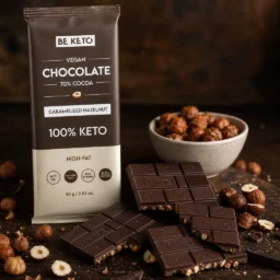 Wegańska Keto Czekolada z Olejem MCT – Karmelizowany Orzech Laskowy 80g