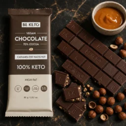 Wegańska Keto Czekolada z Olejem MCT – Karmelizowany Orzech Laskowy 80g