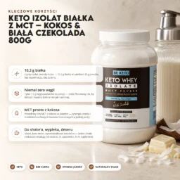 Keto Izolat Białka z MCT – Kokos & Biała Czekolada 800g