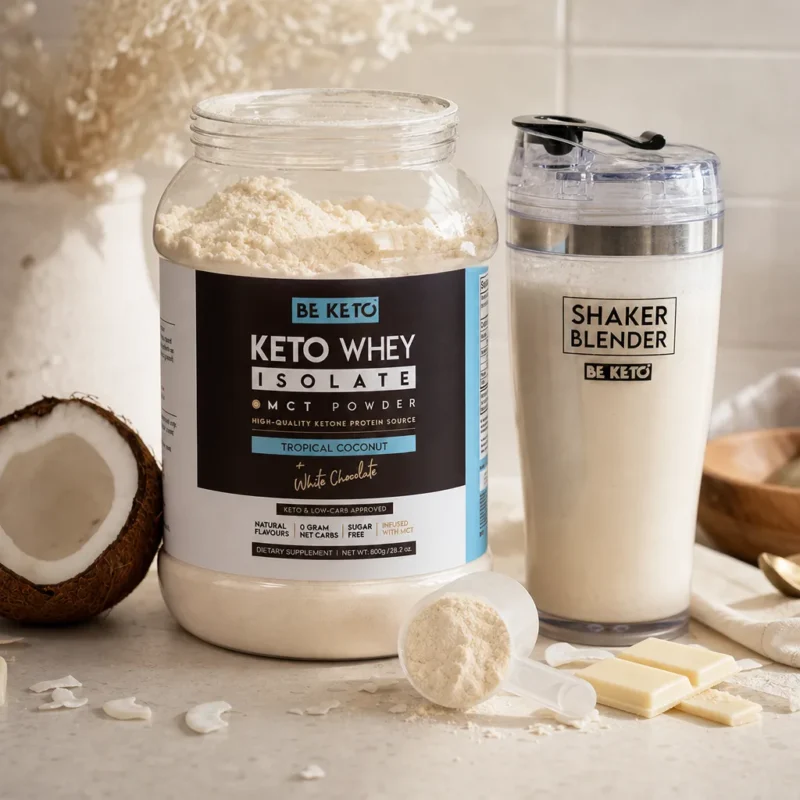 Keto Izolat Białka z MCT – Kokos & Biała Czekolada 800g