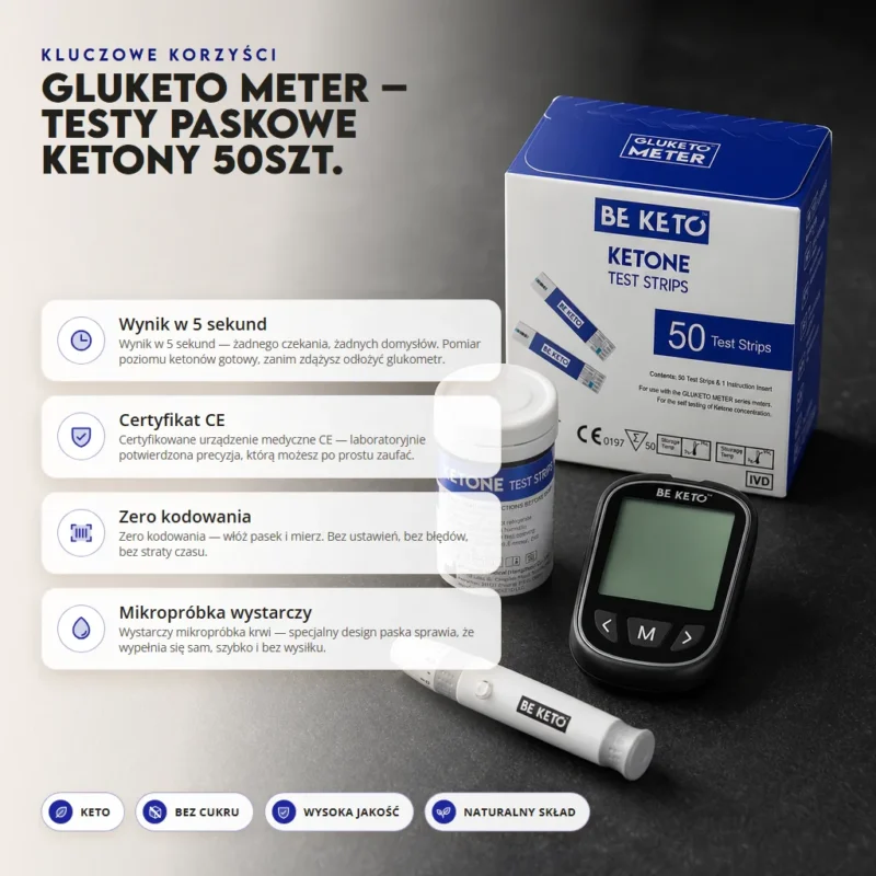 GluKeto Meter – Testy Paskowe Ketony 50szt.
