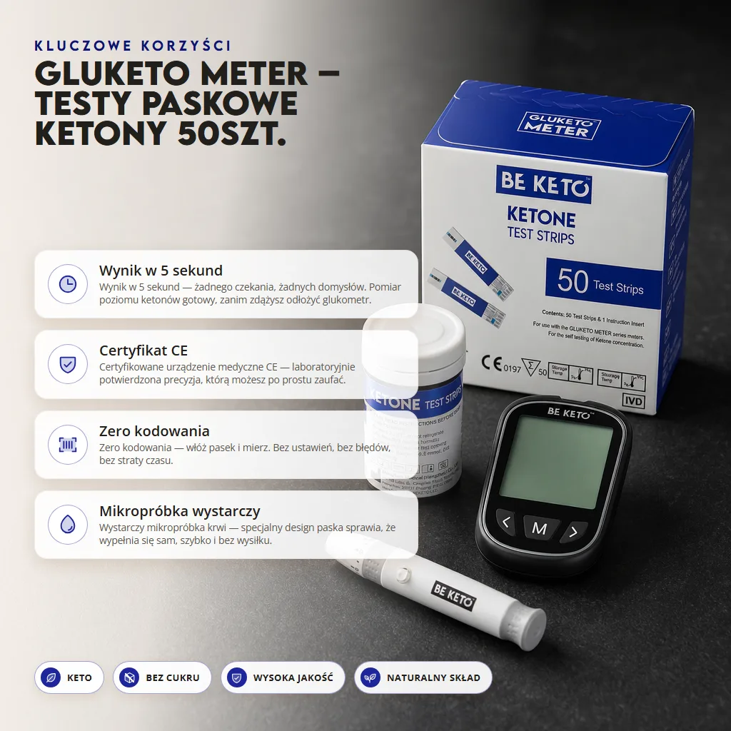 GluKeto Meter – Testy Paskowe Ketony 50szt.