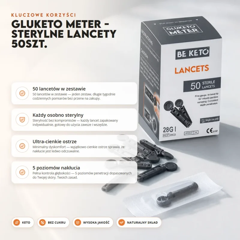 GluKeto Meter – Sterylne Lancety 50szt.
